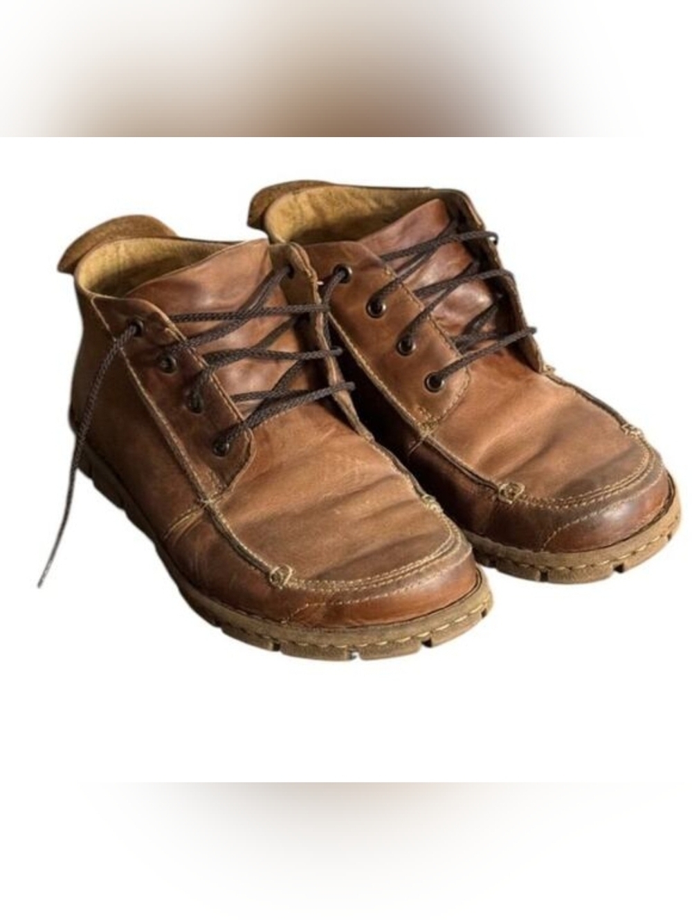 Born Nueman Men's Brown Leather Lace-Up Casual Shoes 9.5